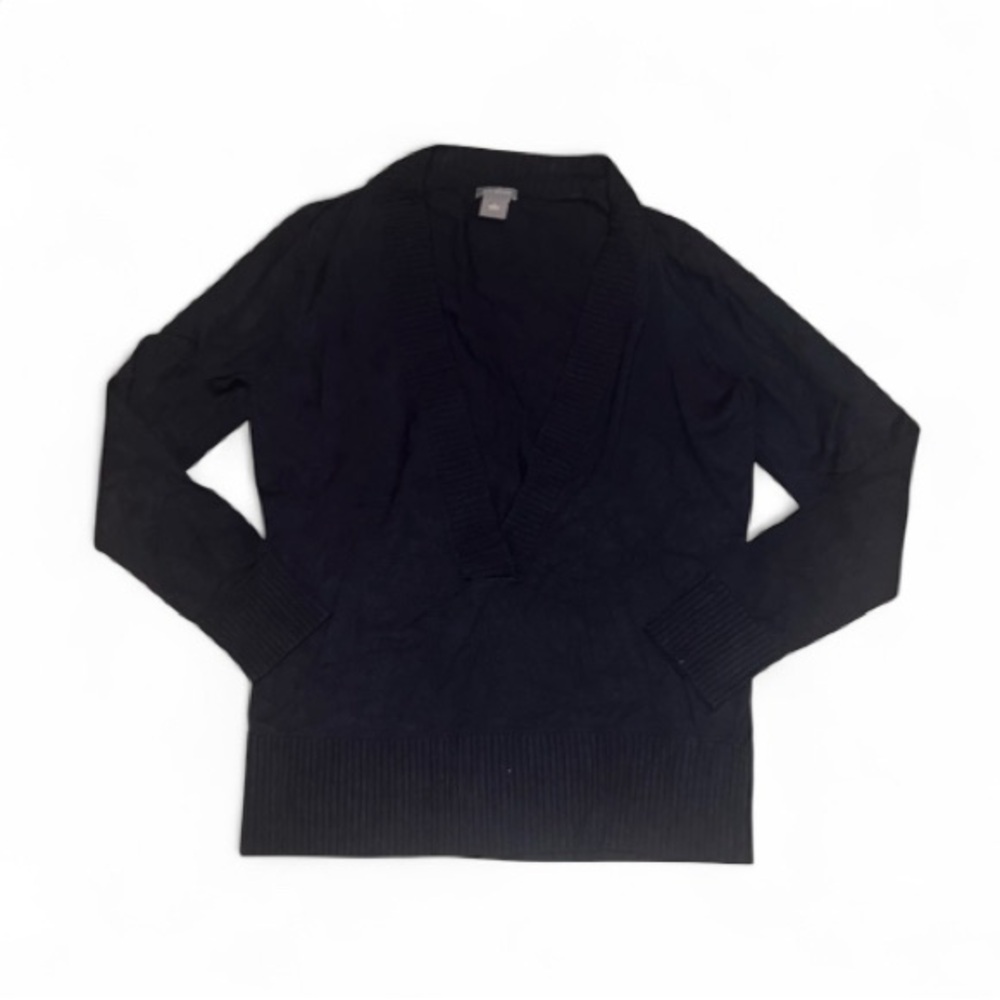 Ann Taylor Deep Navy Deep V Neck Sweater- Size L
